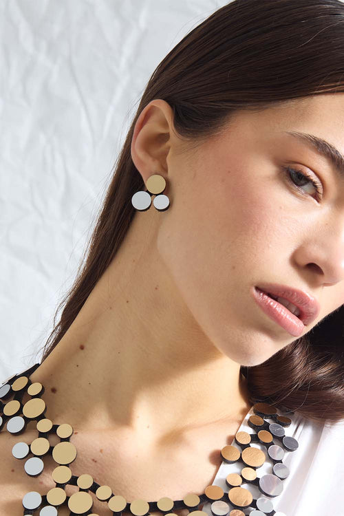 Abstraction Earrings - Silver/Gold