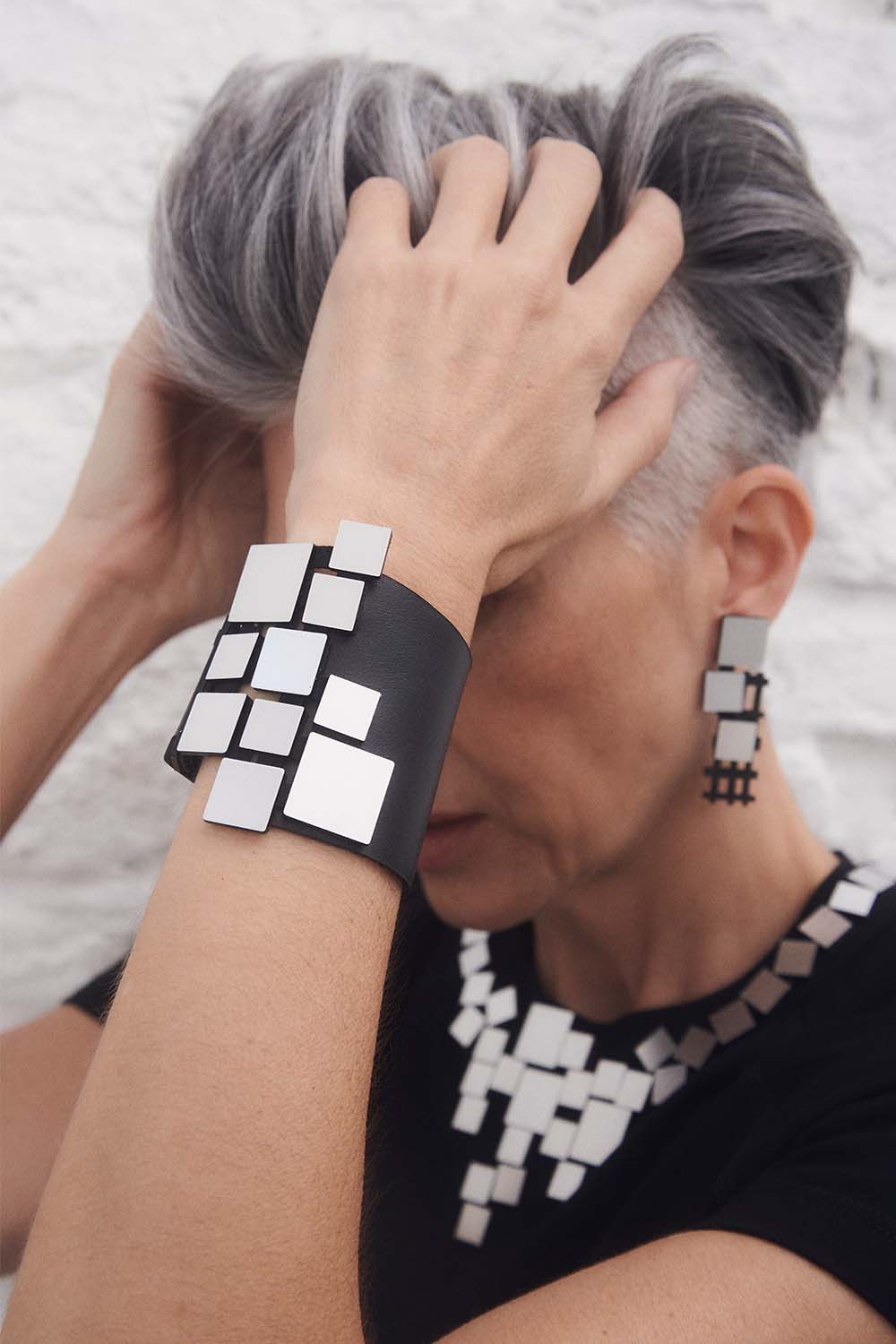 Bauhaus Bracelet Squares - Silver