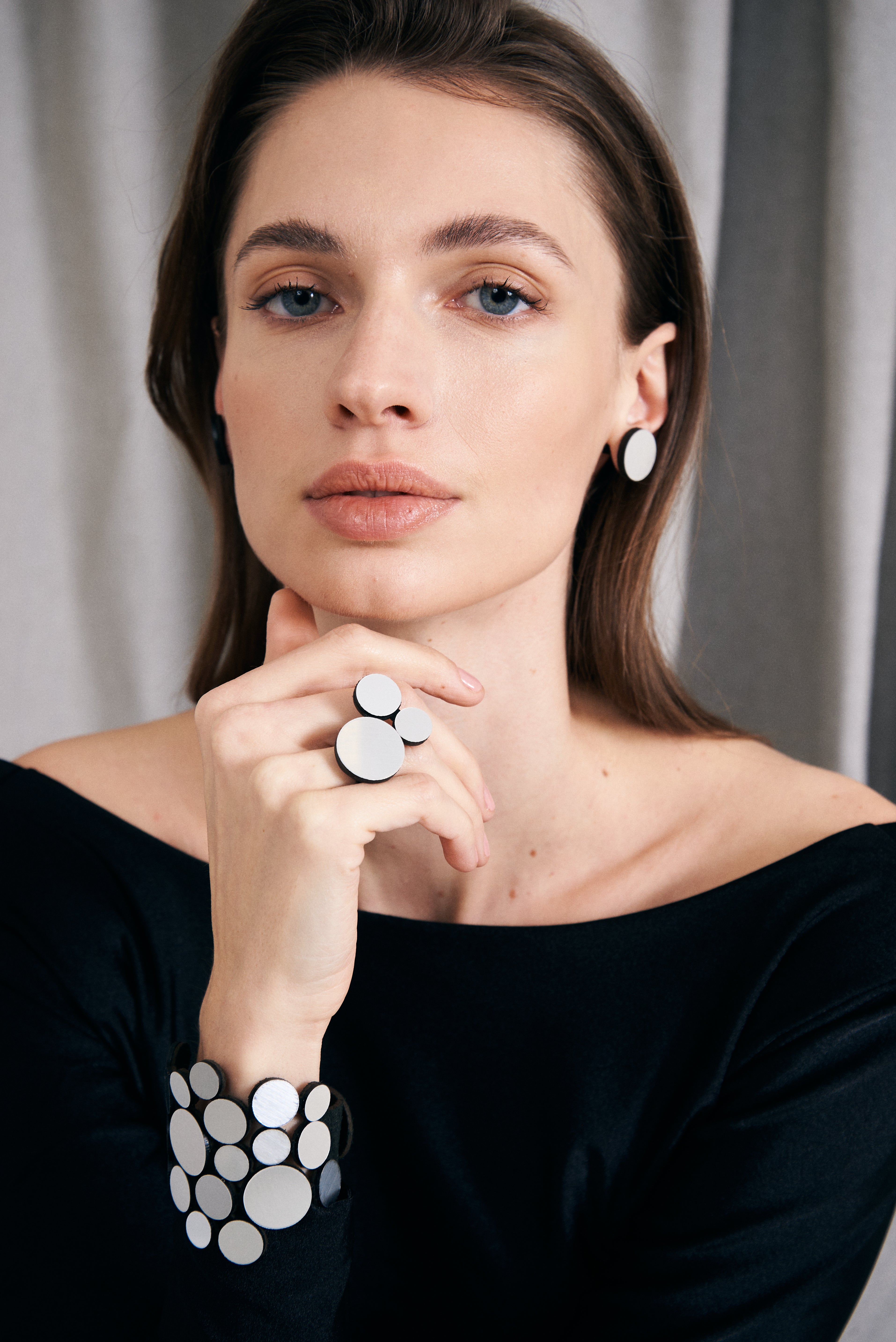 Abstraction Bracelet Asymmetric - Silver