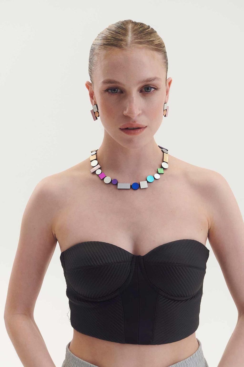 Bauhaus Necklace Round - Rainbow