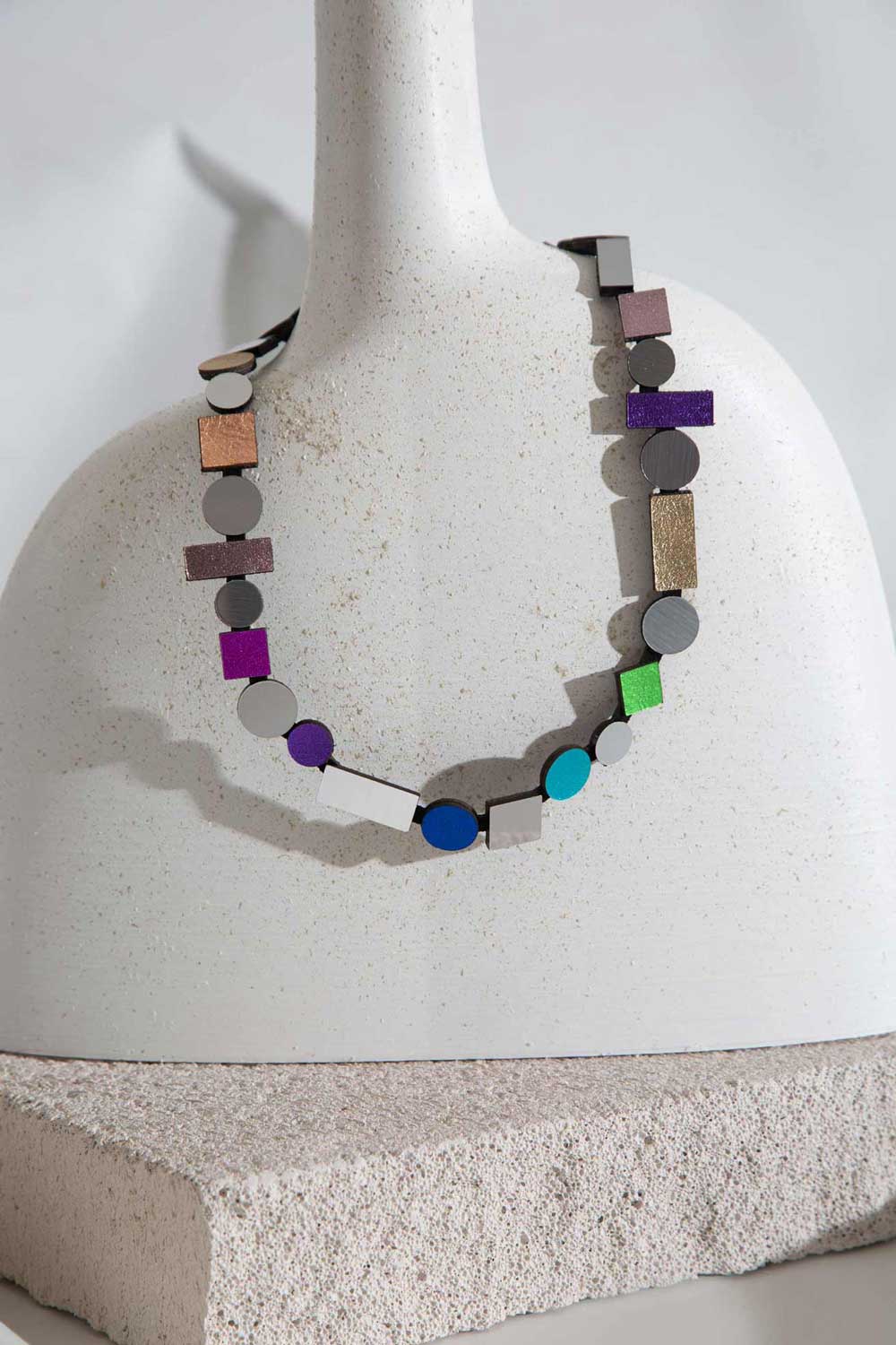 Bauhaus Necklace Round - Rainbow