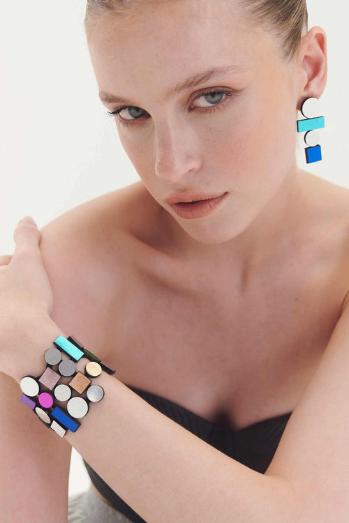 Brazalete Bauhaus Acrylic - Rainbow