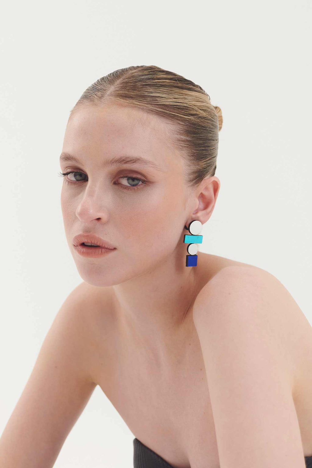 Bauhaus Earrings Large - Silver/Cool Colors