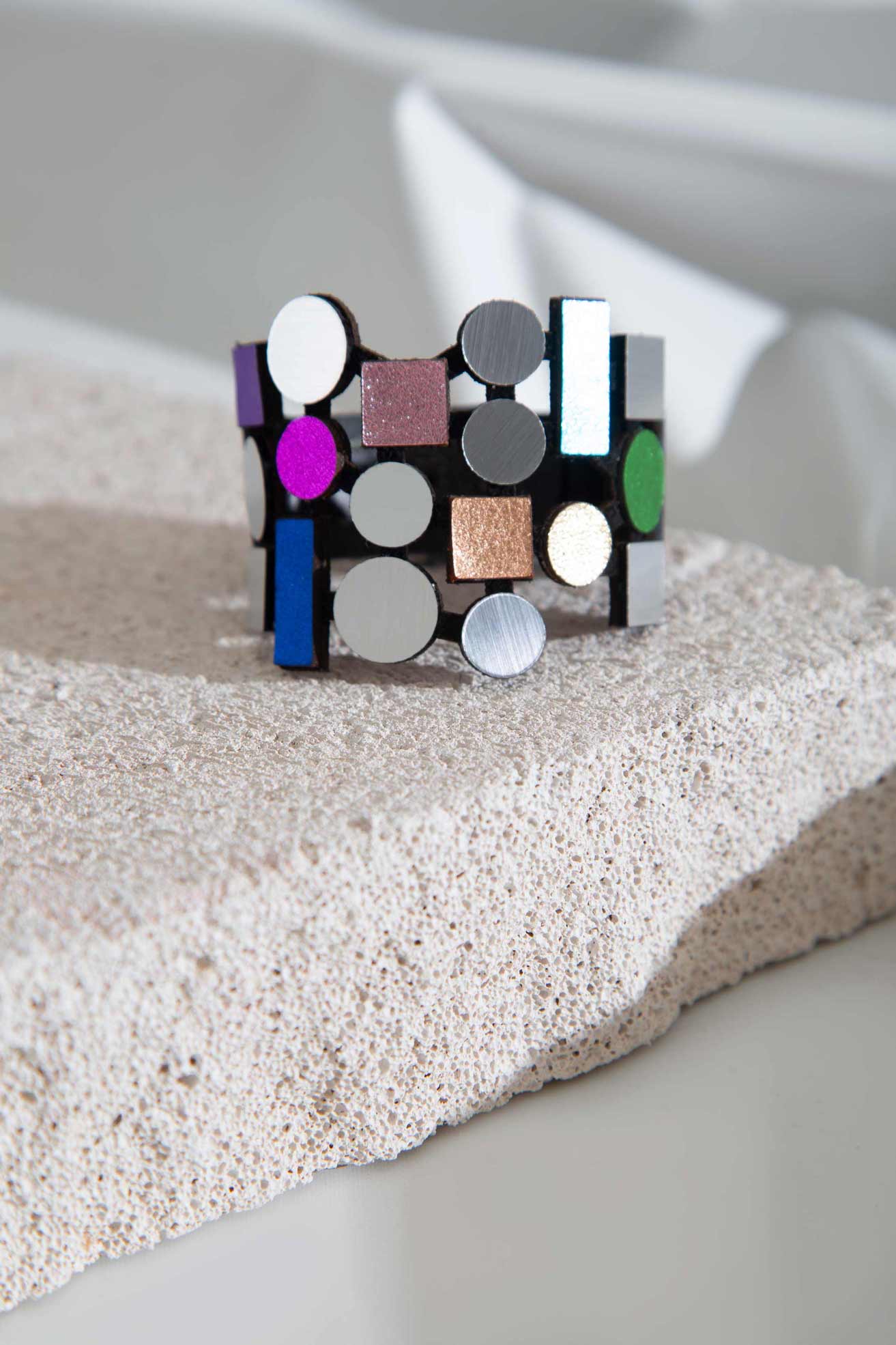 Bauhaus Acrylic Bracelet - Rainbow
