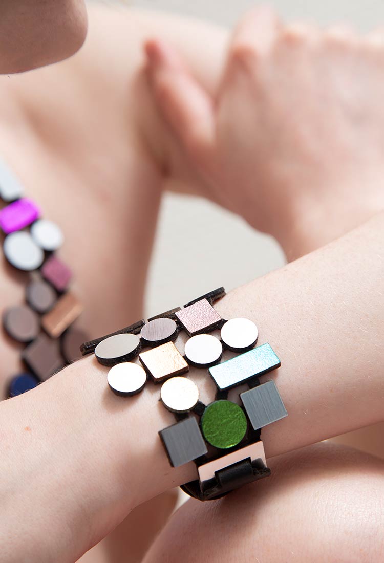 Bauhaus Acrylic Bracelet - Rainbow