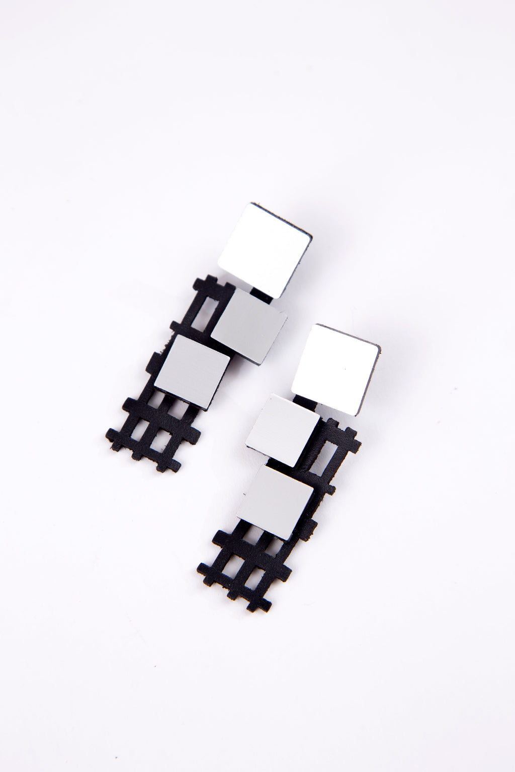 Pendientes Bauhaus Squares - Plata