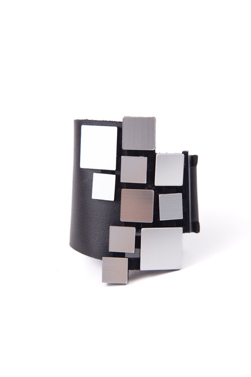 Brazalete Bauhaus Squares - Plata