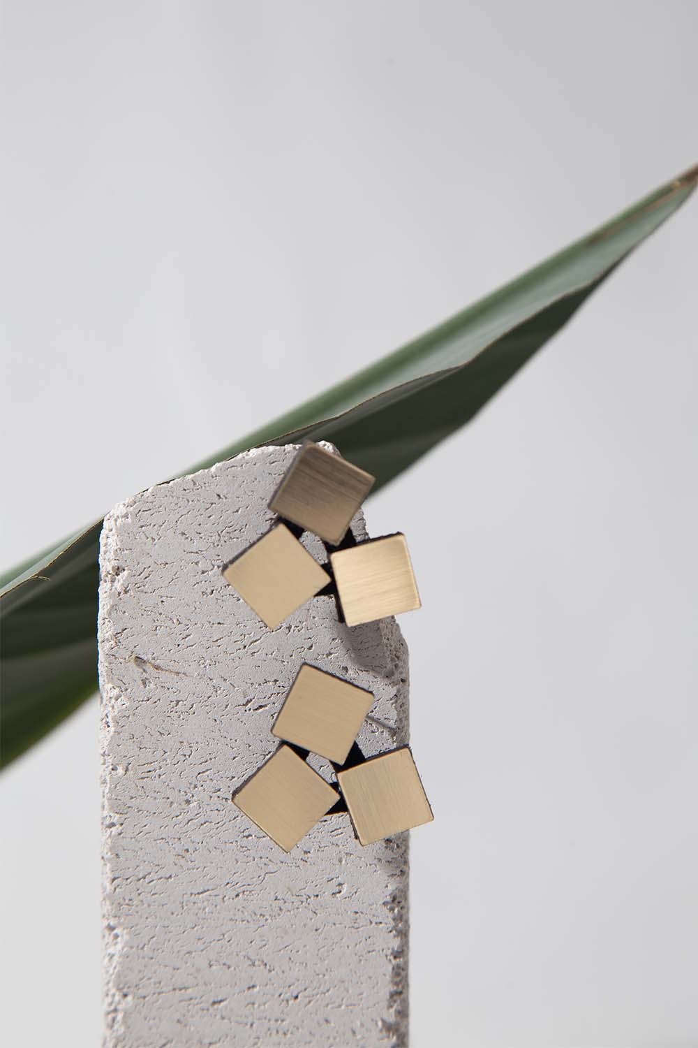 Bauhaus Earrings 3 Squares - Gold