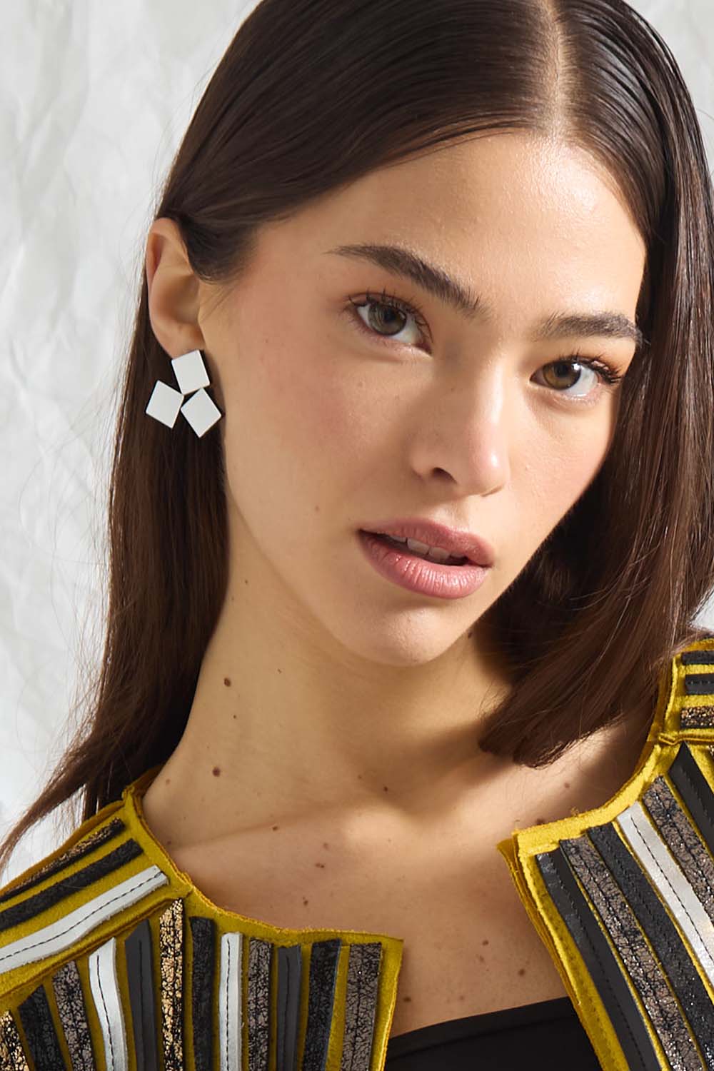 Bauhaus Earrings 3 Squares - Silver