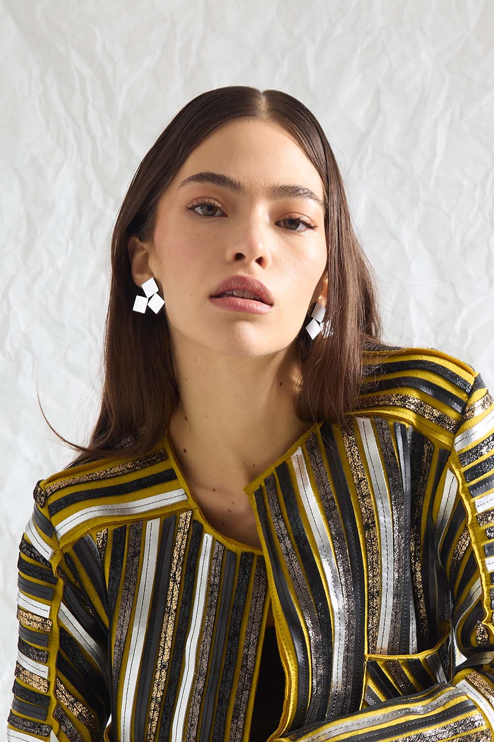 Bauhaus Earrings 3 Squares - Silver