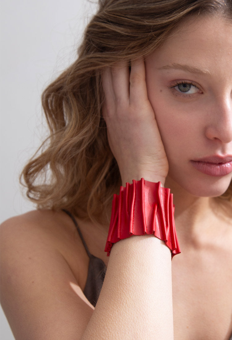 Bauhaus Stitch Bracelet - Red
