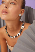 Bauhaus Necklace Round - Silver/Black/Gold