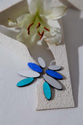 Colors Petals Large Earrings - Silver/Cool Colors