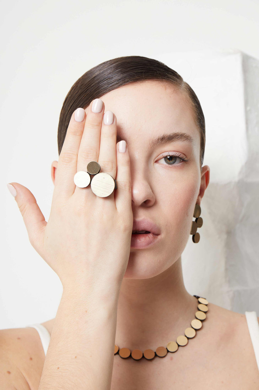 Abstraction Ring 3 Circles - Gold