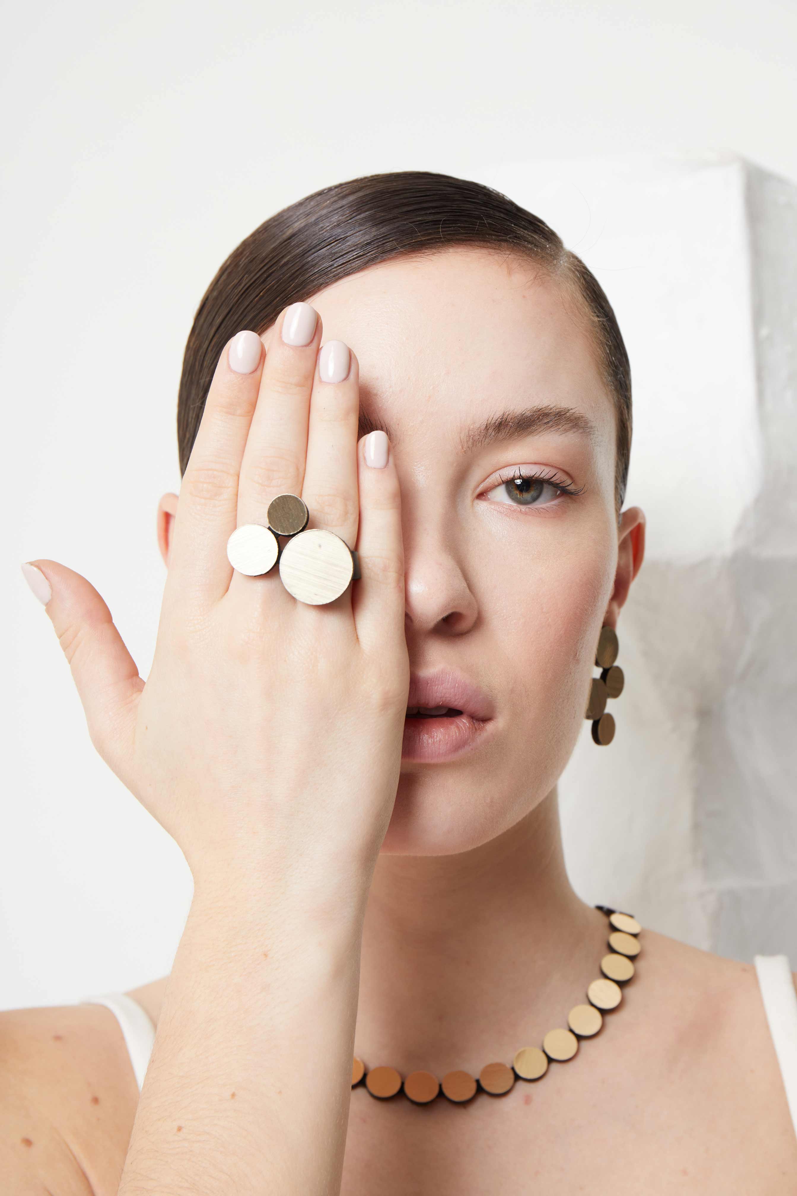 Abstraction Ring 3 Circles - Gold