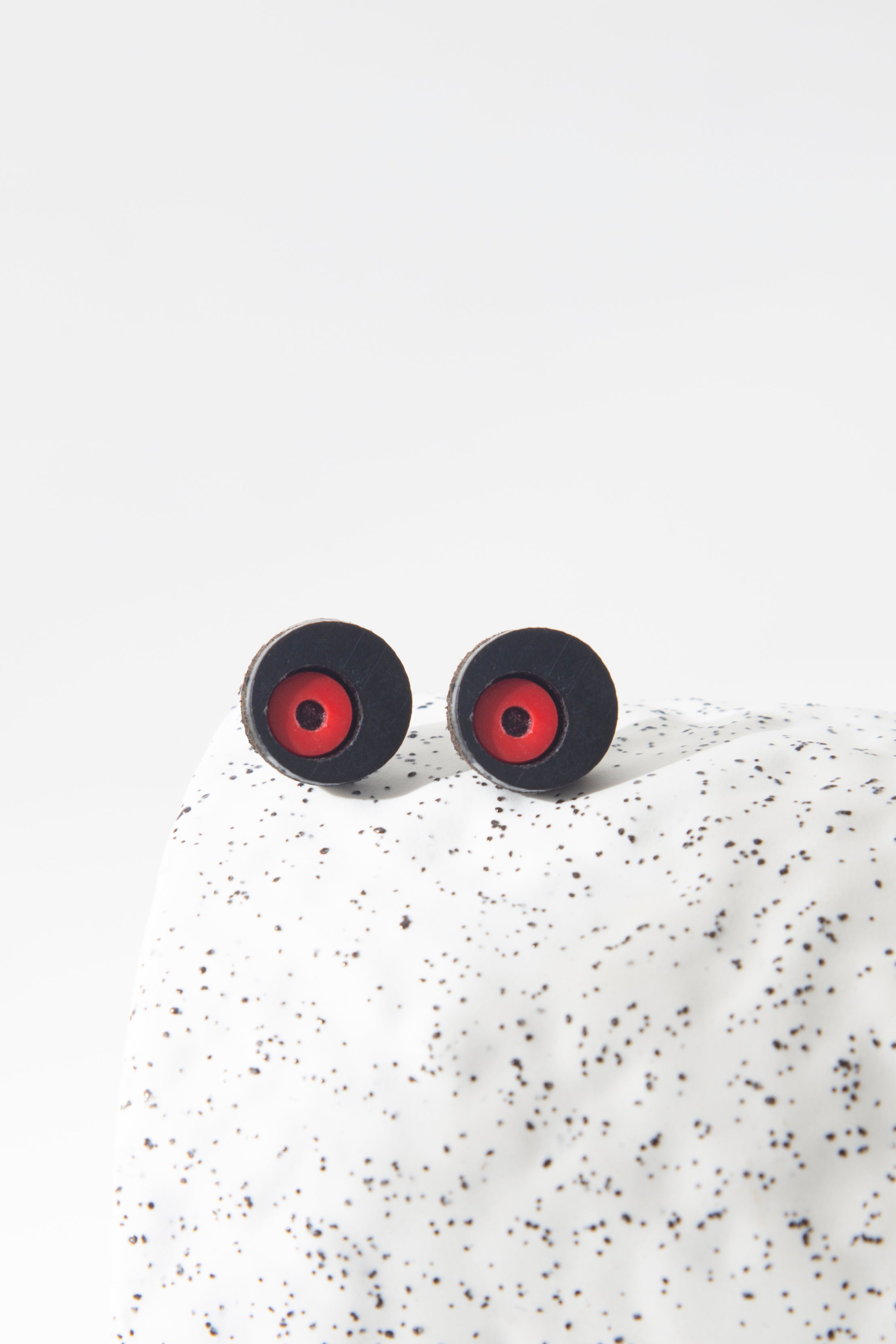 Abstraction Earrings Eyes - Black/Red