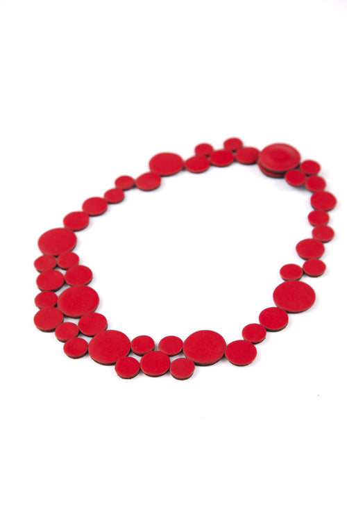 Collar Abstraction Small - Cuero Rojo
