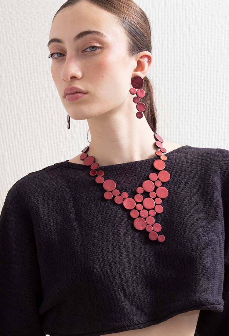 Abstraction Necklace V - Burgundy