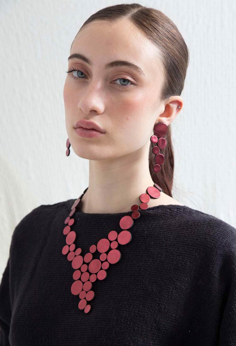 Abstraction Necklace V - Burgundy