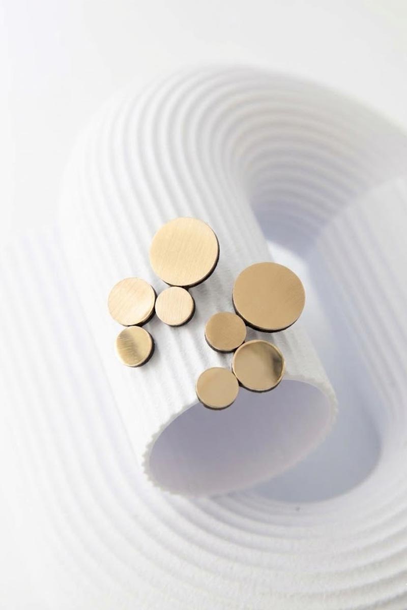 Abstraction Earrings Small - Gold - Clip On