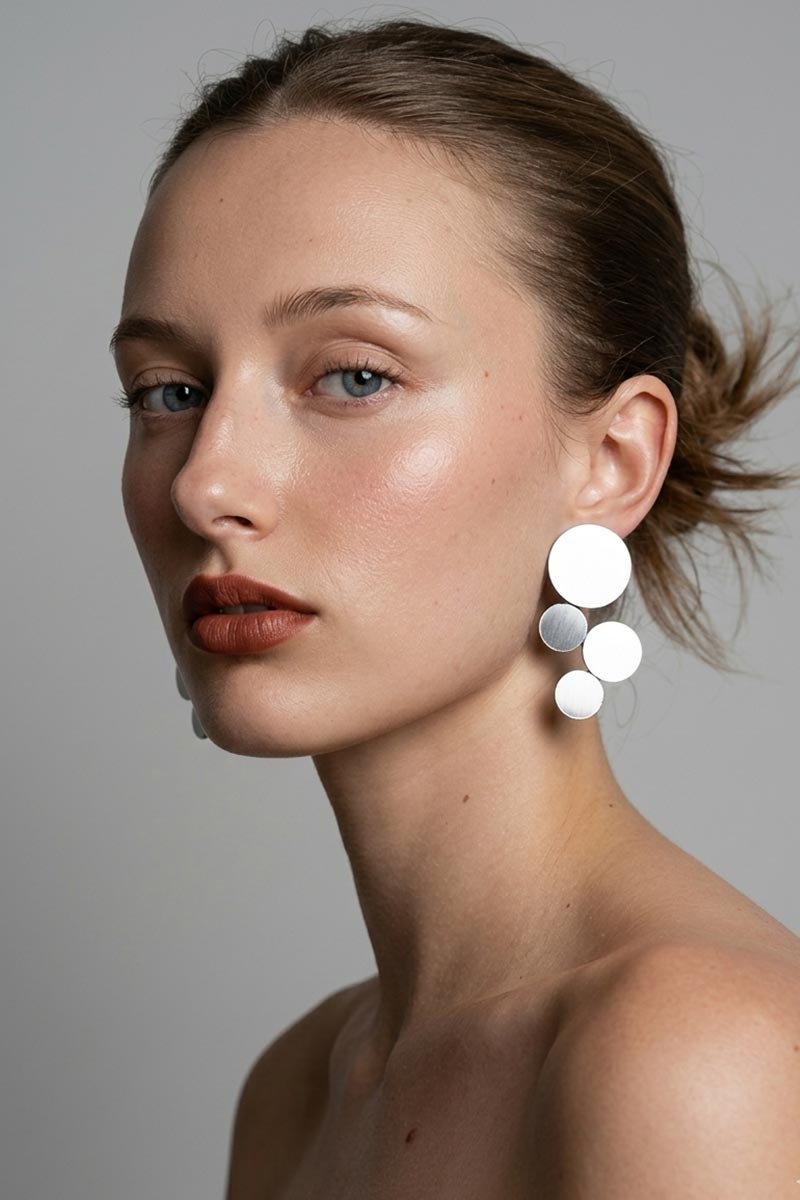 Abstraction Clip-On Earrings - Silver