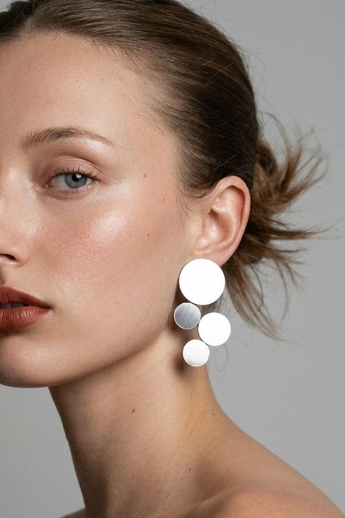 Abstraction Clip-On Earrings - Silver
