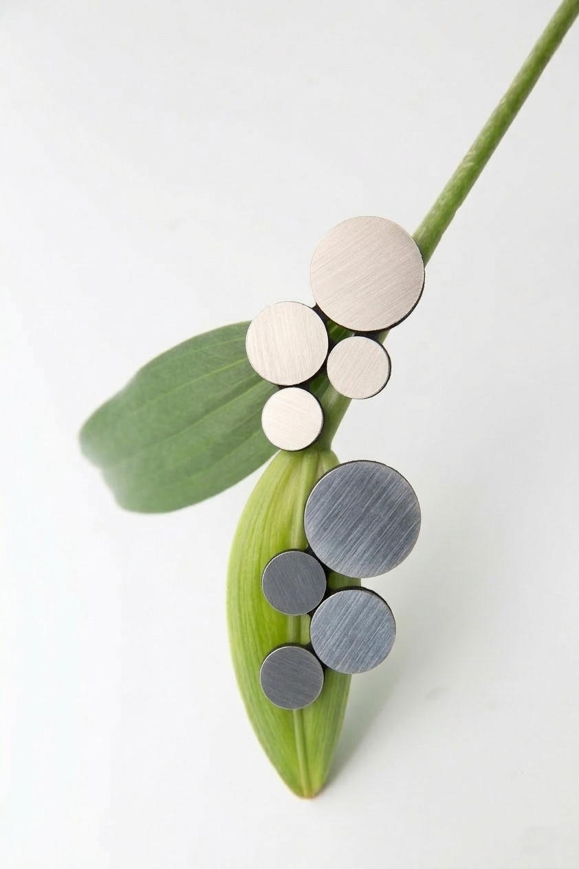 Abstraction Clip-On Earrings - Silver