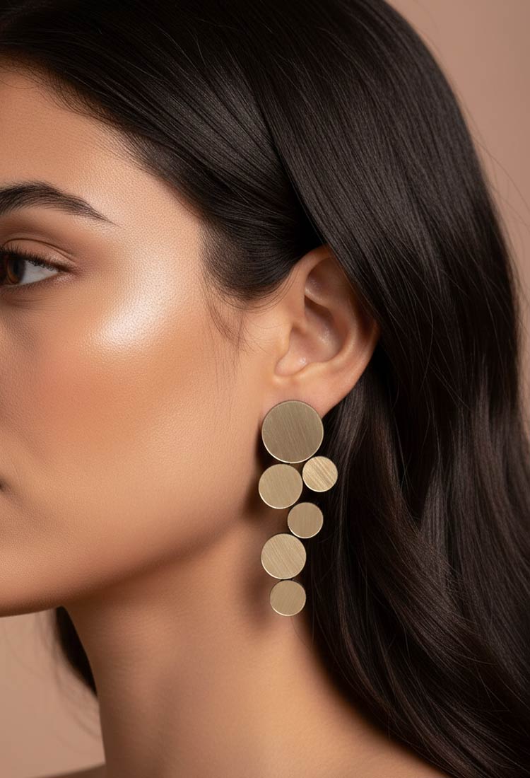 Abstraction Earrings Large - Gold - Clip-On