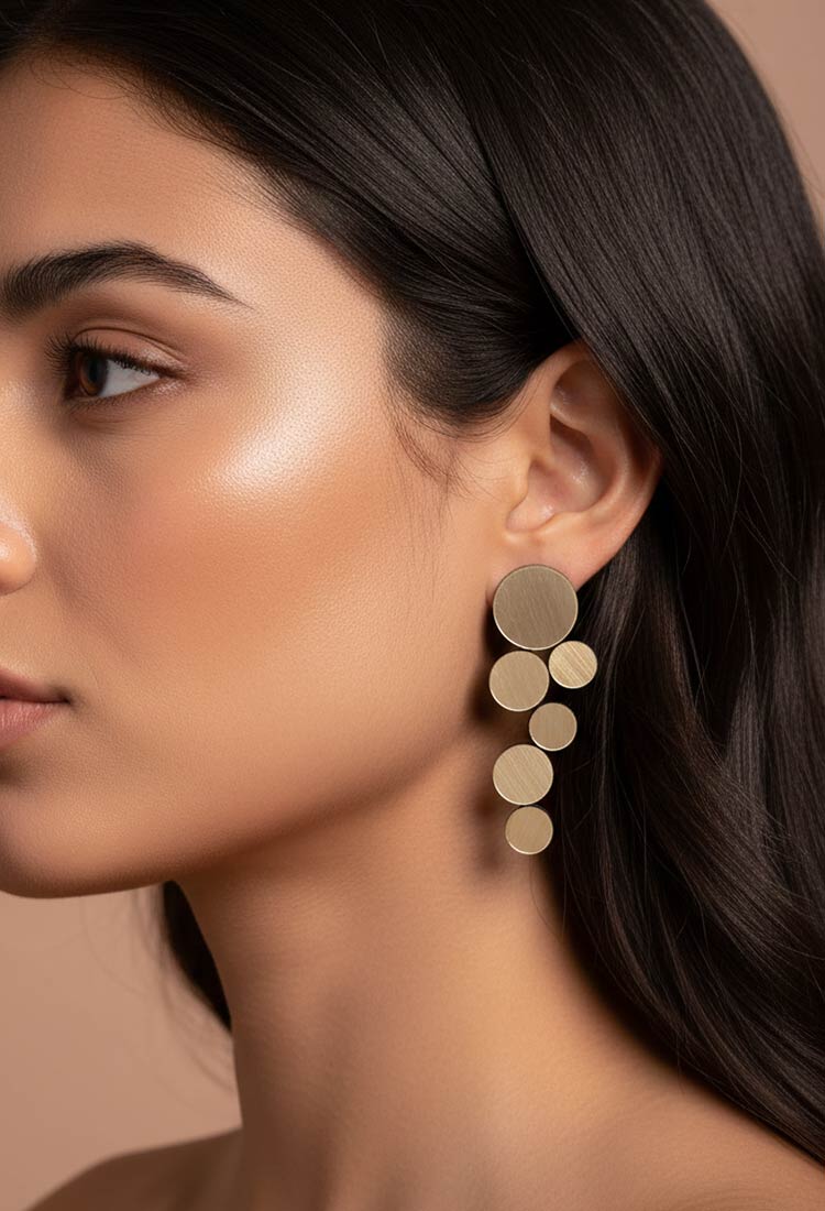 Abstraction Earrings Large - Gold - Clip-On