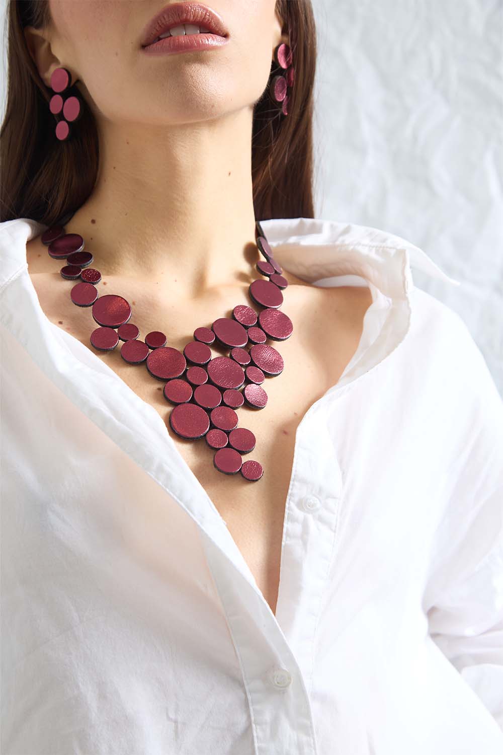 Abstraction Necklace V - Burgundy