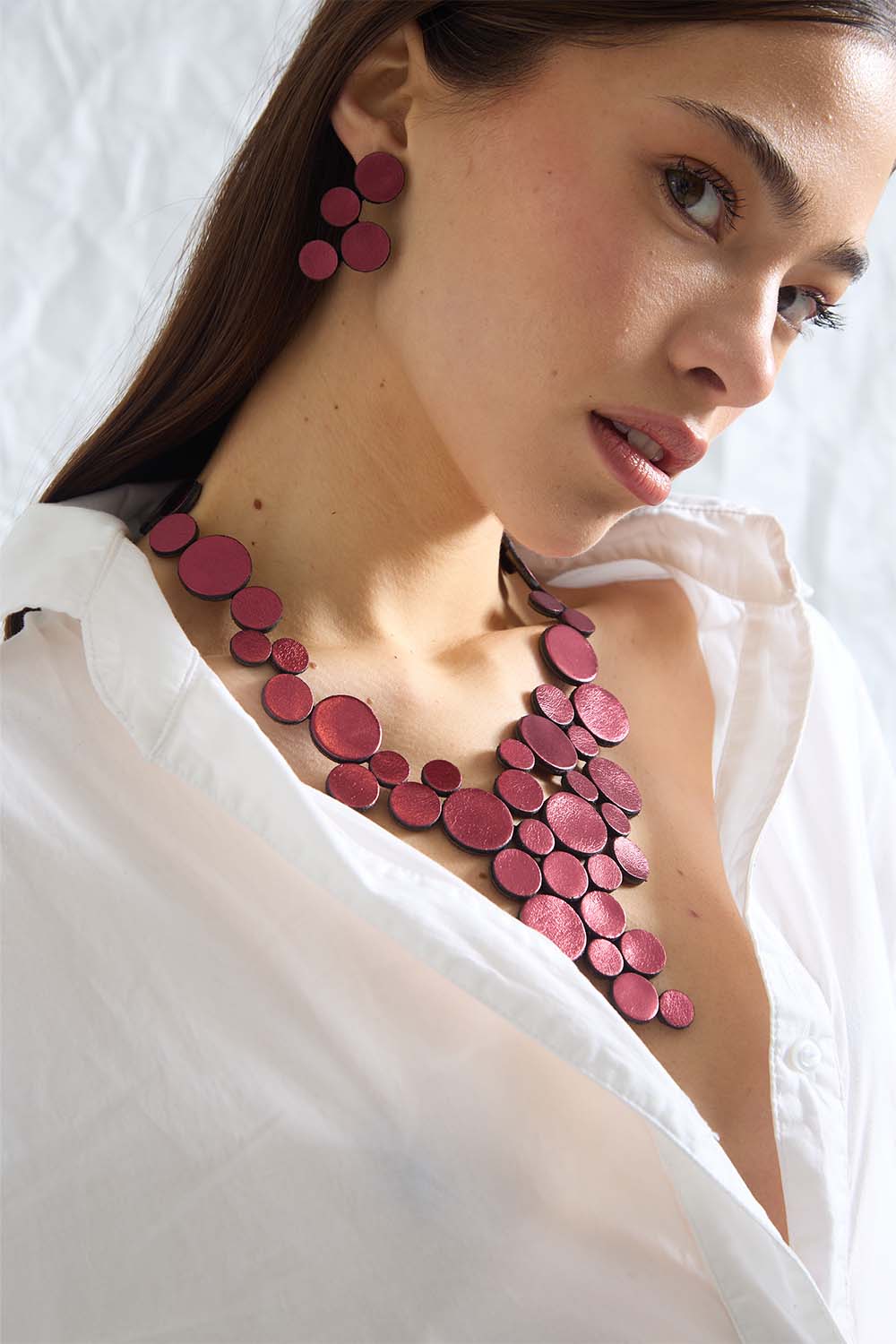 Abstraction Necklace V - Burgundy