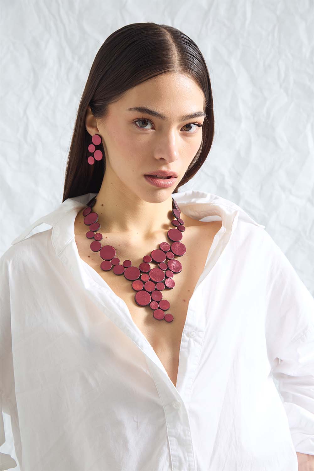 Abstraction Necklace V - Burgundy