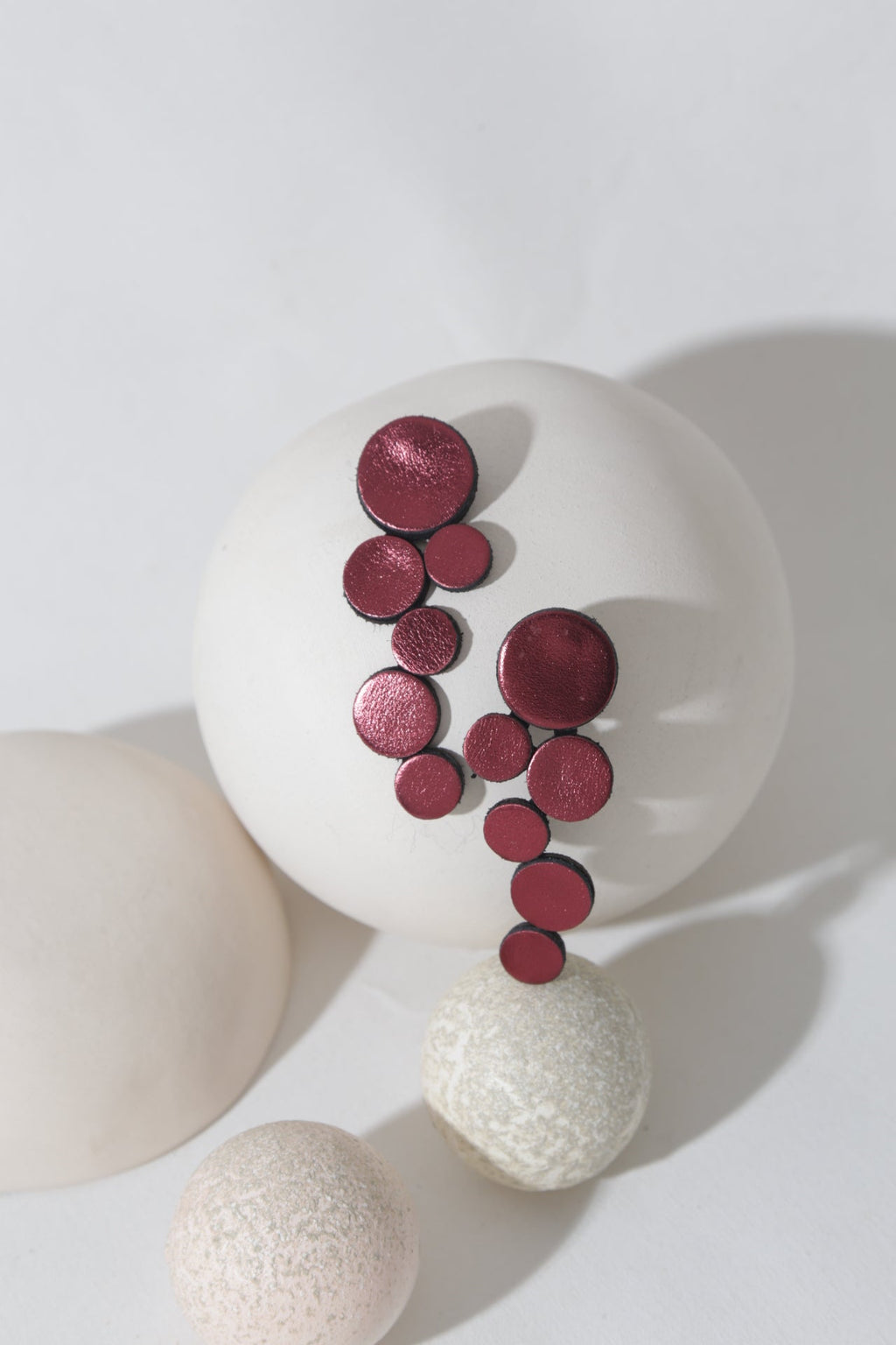 Abstraction Earrings Large - Burgundy