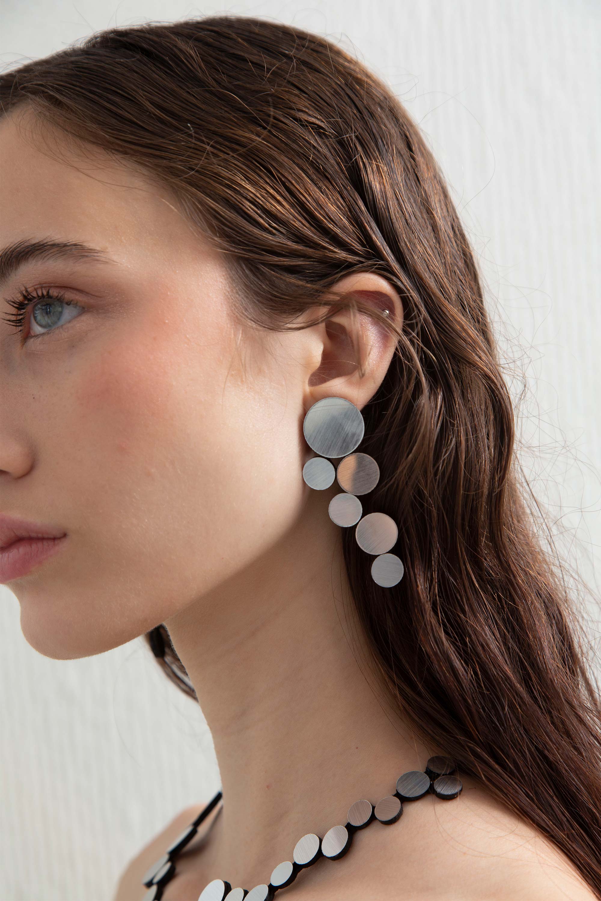 Abstraction Earrings Large - Silver