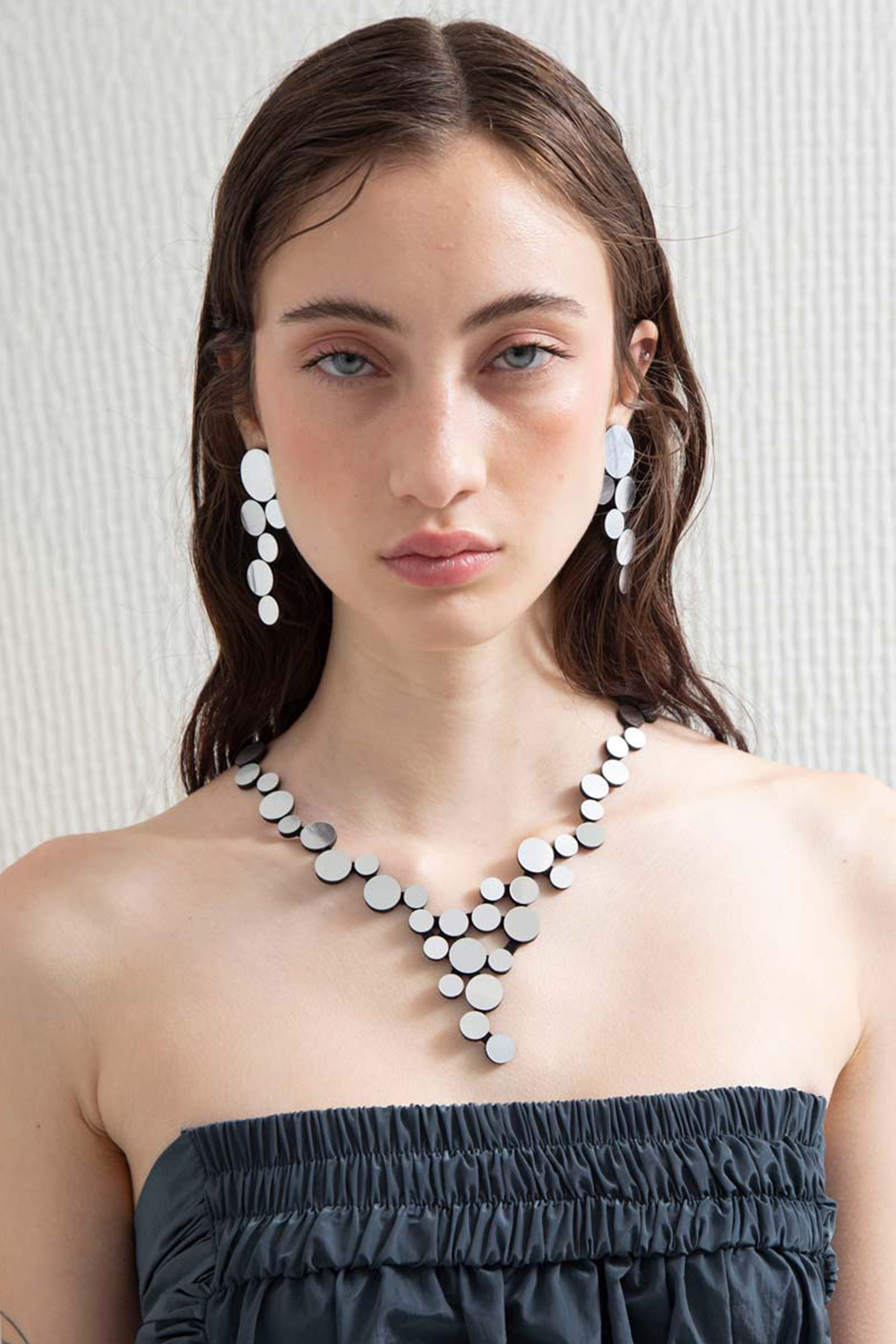 Abstraction Earrings Large - Silver