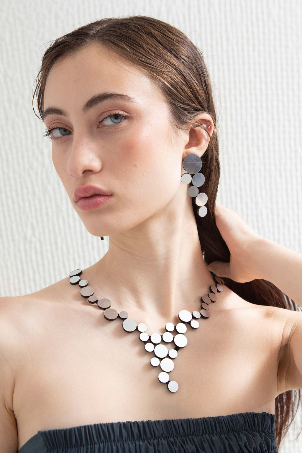 Abstraction Earrings Large - Silver