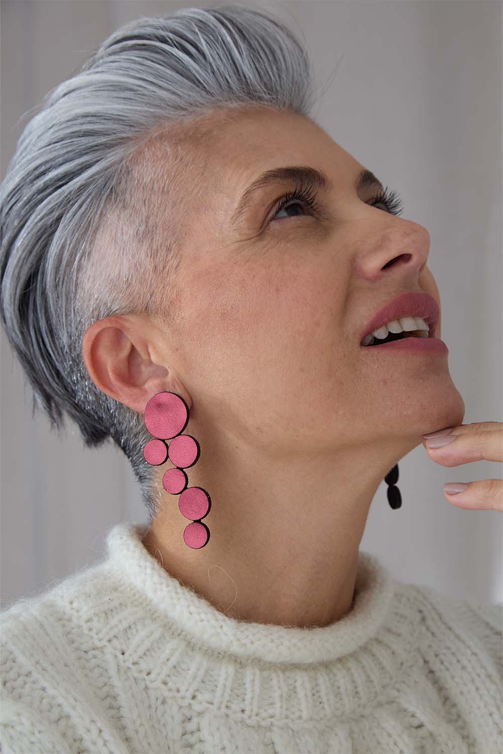 Abstraction Earrings Large - Burgundy