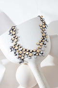 Abstraction Bib Necklace - Silver/Gold