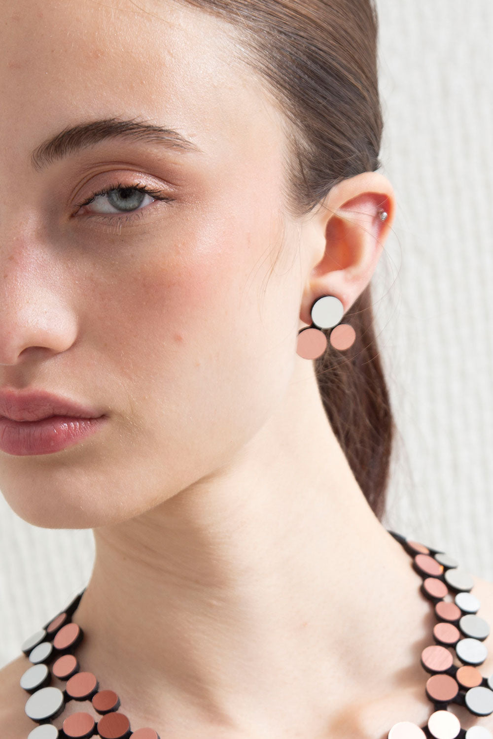 Abstraction Earrings - Silver/Cooper