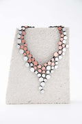 Abstraction V Edge Necklace - Silver/Cooper
