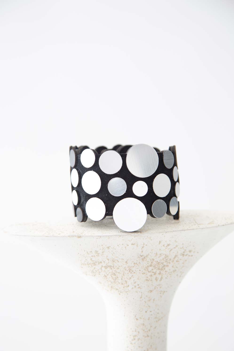 Abstraction Wrap Bracelet - Silver/Black