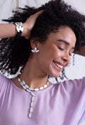 Emma Y Necklace -  Silver