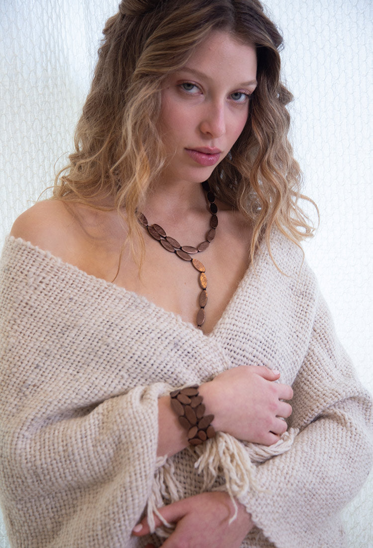 Emma Y Necklace -  Brown