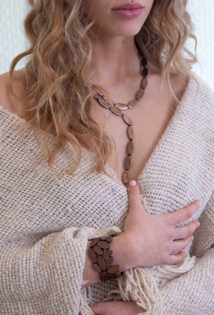 Emma Y Necklace -  Brown