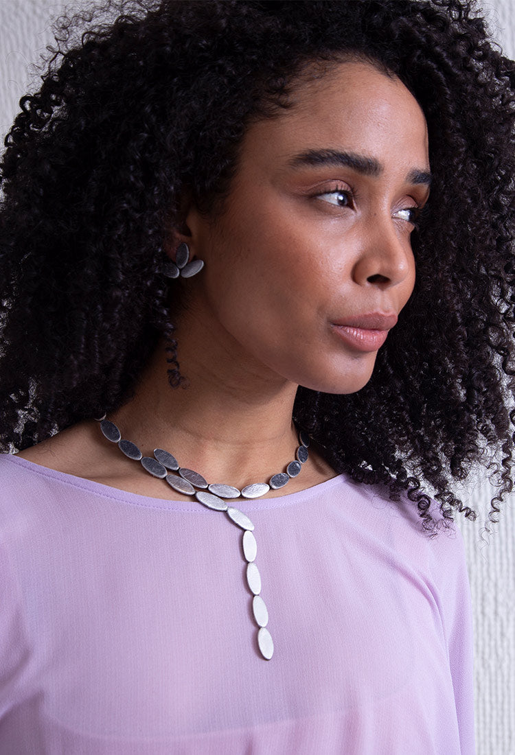 Emma Y Necklace -  Silver