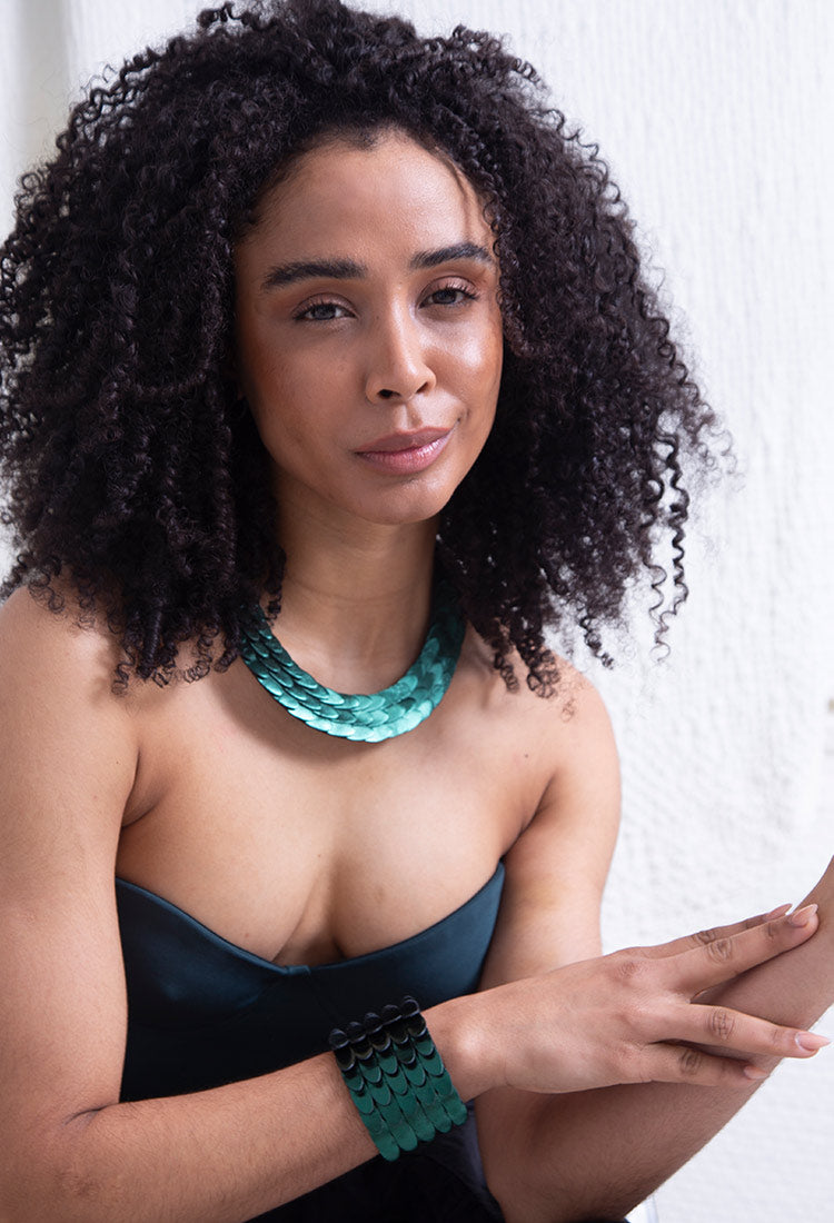 Emma Necklace Scales - Green