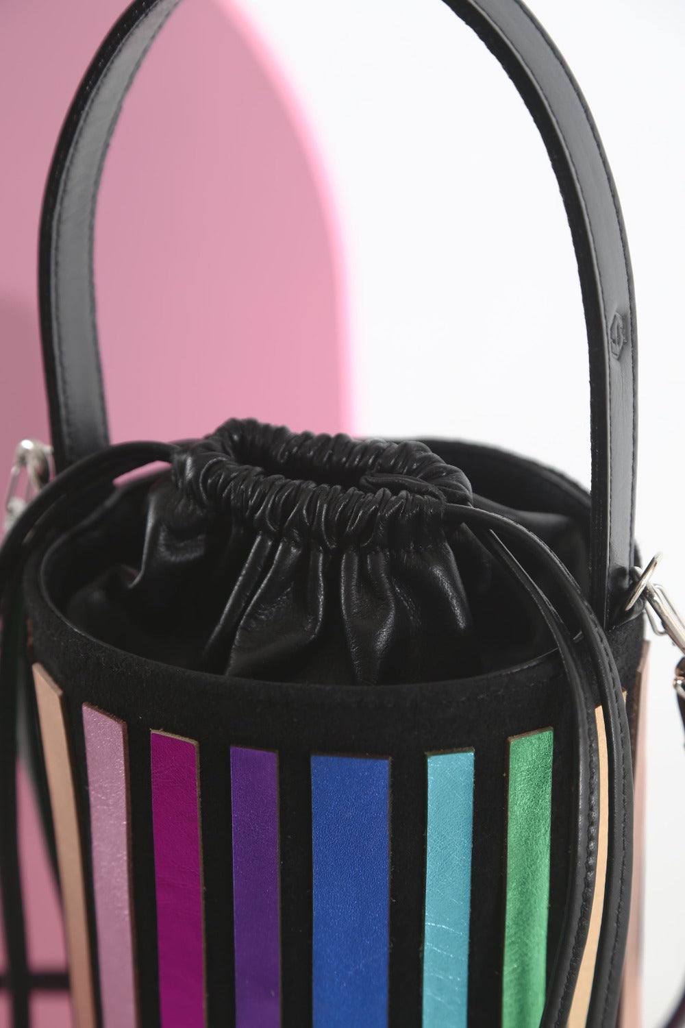 Pre-Order - Rainbow Bucket Leather Bag - Rainbow