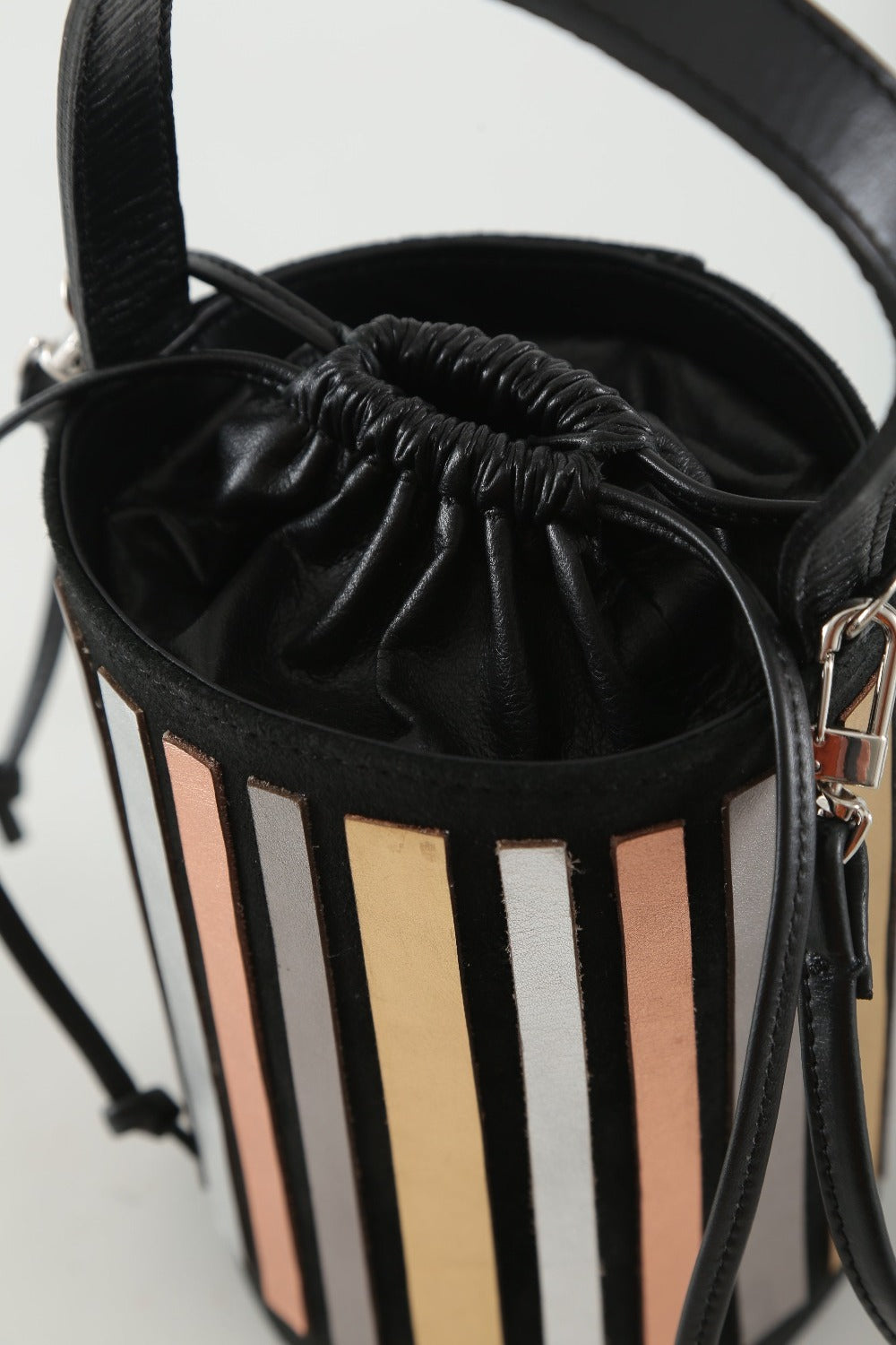 Pre-Order - Rainbow Bucket Leather Bag - Metallic Colors