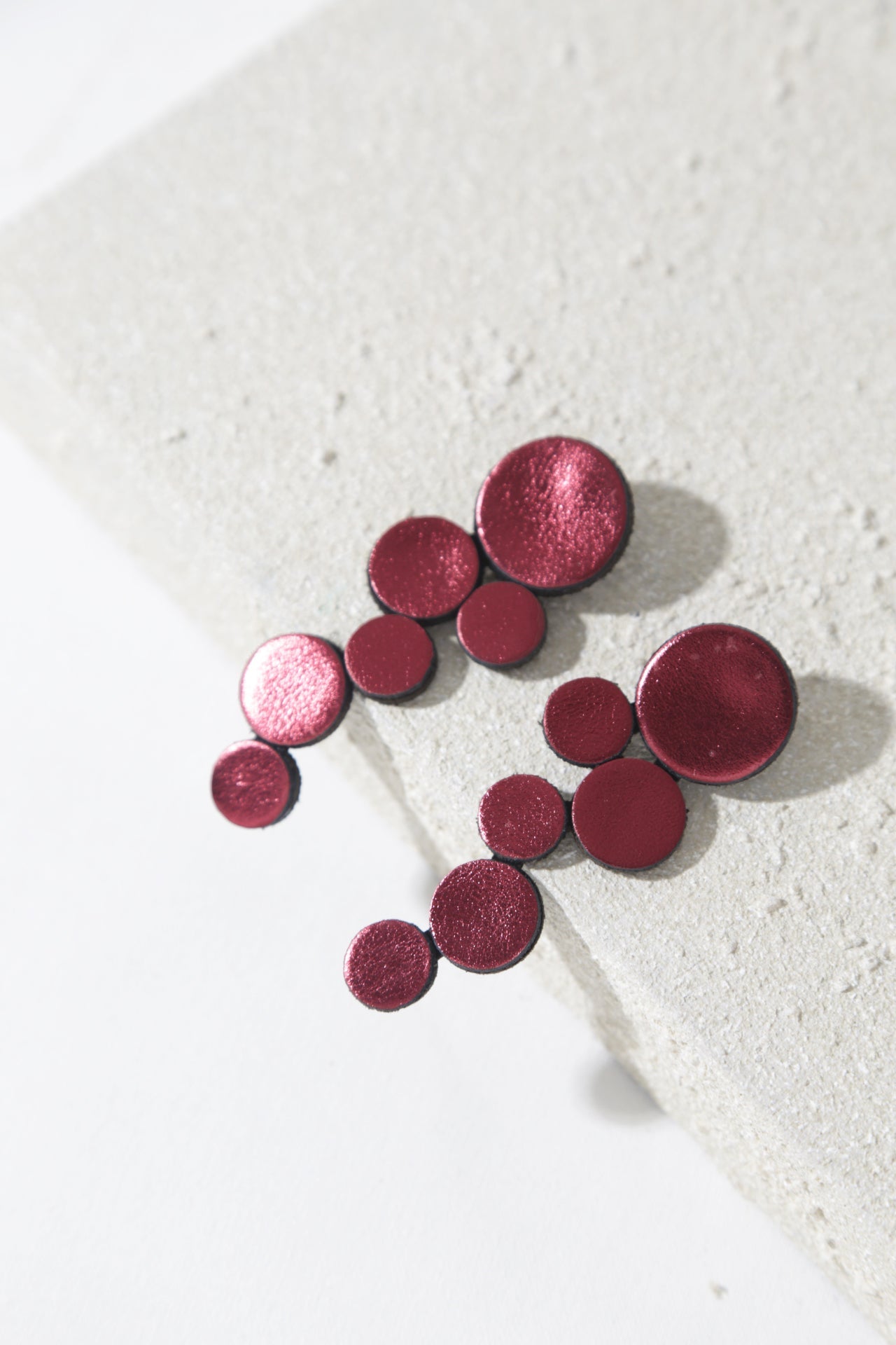 Abstraction Earrings Large - Burgundy