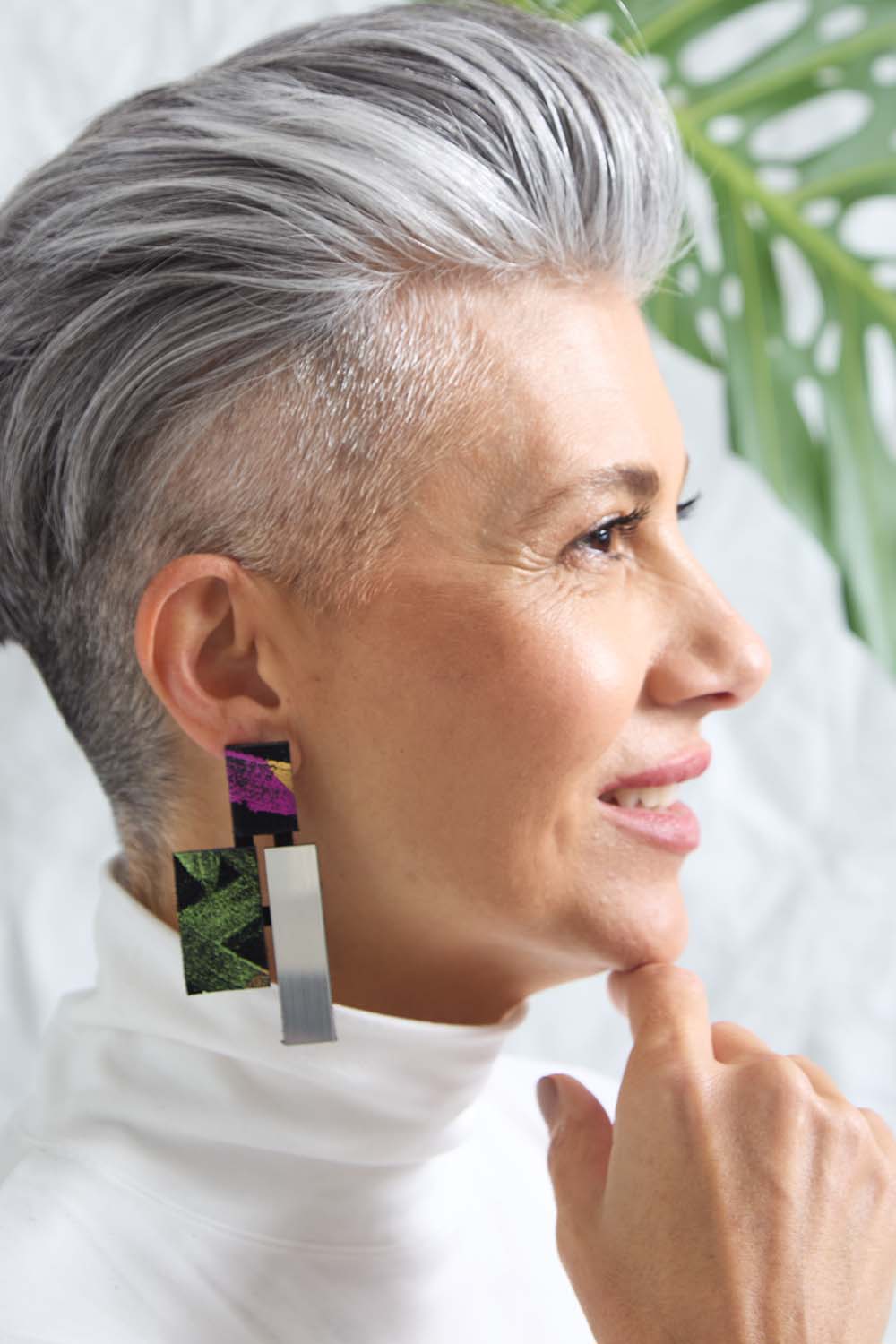 Klee Earrings - Silver/Black/Rainbow
